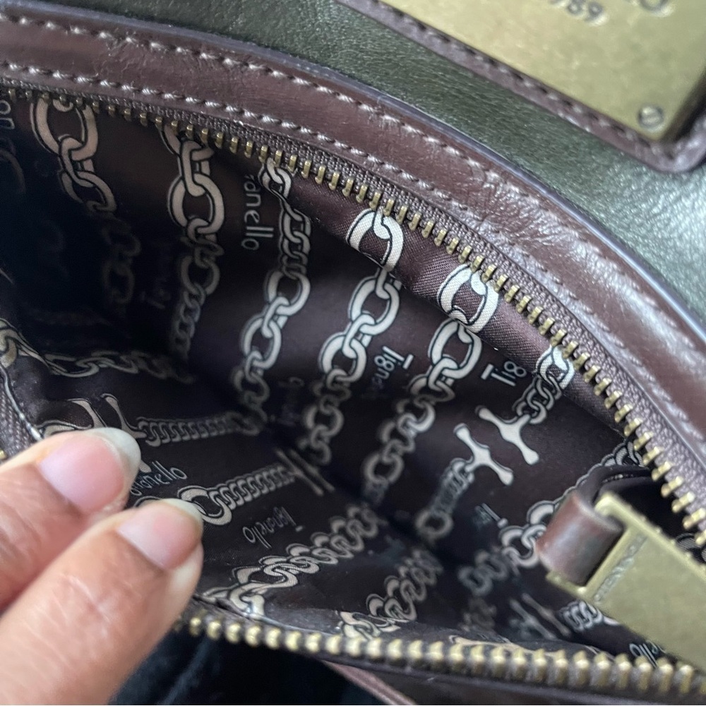 Tignanello Leather Crossbody Bag Green Brown Vintage Soft Leather - Picture 5 of 7